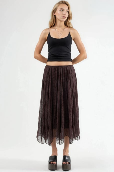 Hochtaillierter Polka Dot Maxi-Rock - Image 6