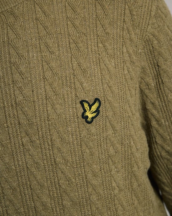 Leinenmischung Rippstrick Rundhals-Pullover - Image 6