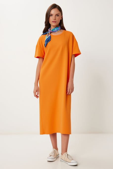 Midi Baumwollkleid mit Schlitz - Image 1