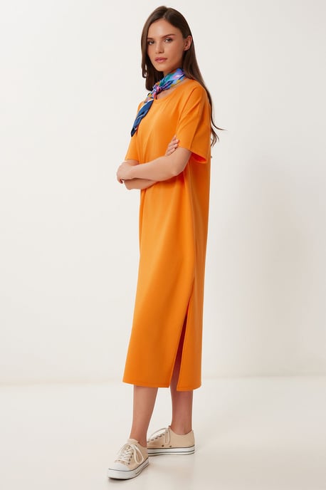 Midi Baumwollkleid mit Schlitz - Image 2