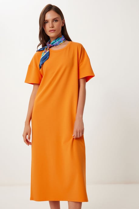 Midi Baumwollkleid mit Schlitz - Image 4
