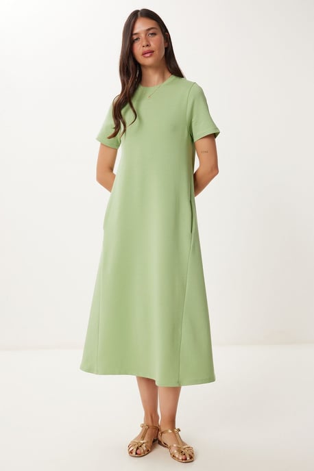 Midikleid mit kurzen Ärmeln und Rundhalsausschnitt - Image 2