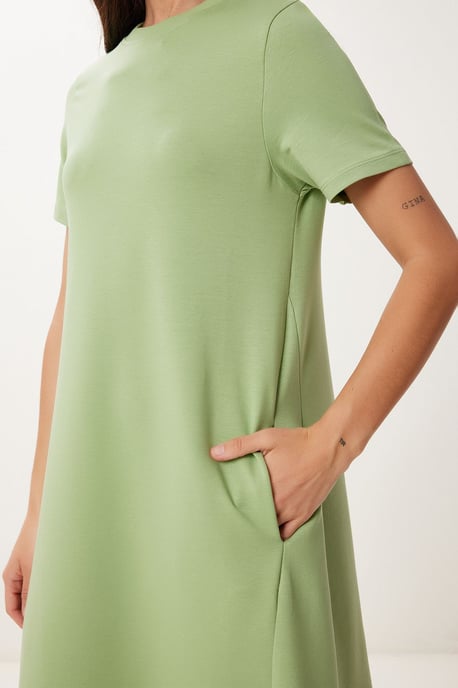 Midikleid mit kurzen Ärmeln und Rundhalsausschnitt - Image 4