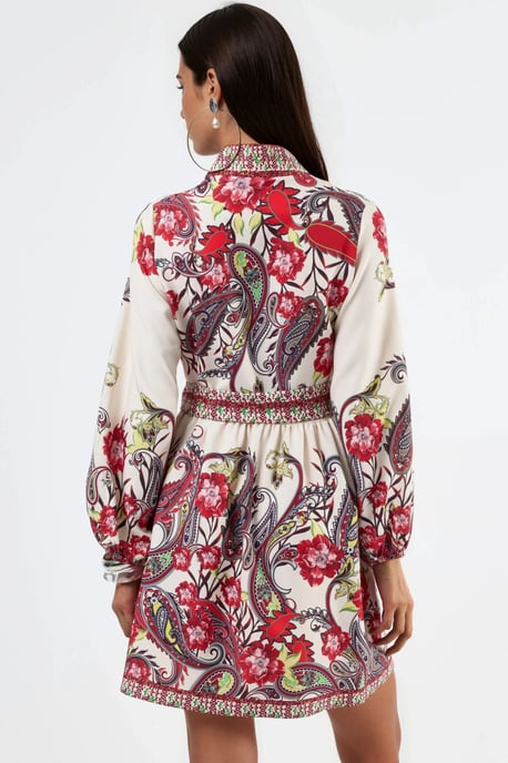 Gemustertes A-Linien-Minikleid - Image 3
