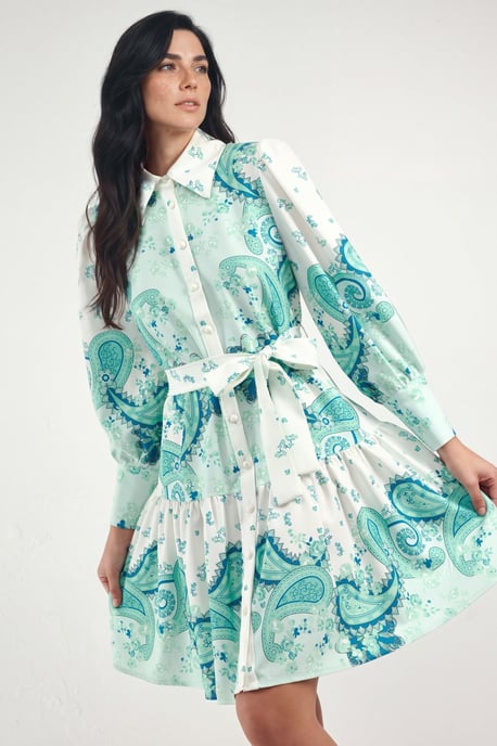 Gemustertes A-Linien-Minikleid - Image 1