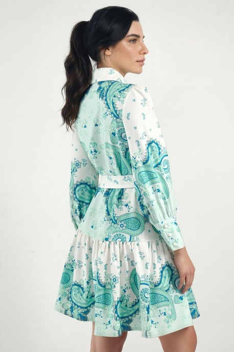 Gemustertes A-Linien-Minikleid - Image 2