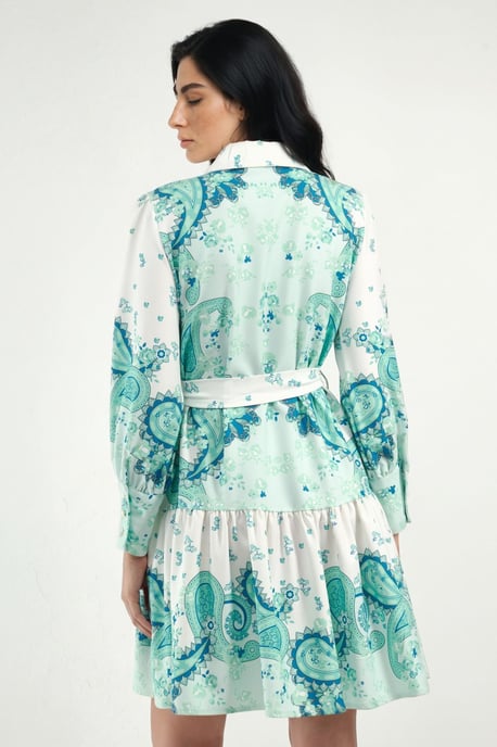 Gemustertes A-Linien-Minikleid - Image 4