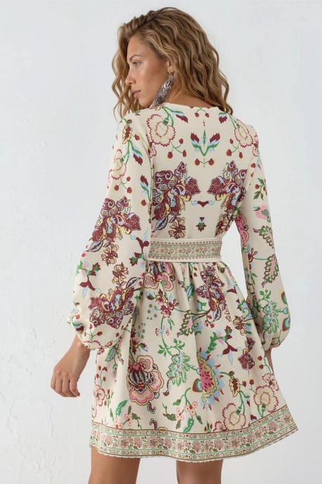 Gemustertes A-Linien-Minikleid - Image 3