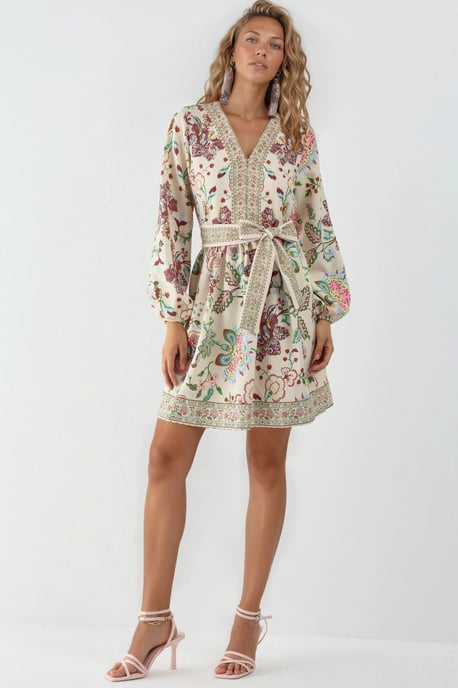 Gemustertes A-Linien-Minikleid - Image 5