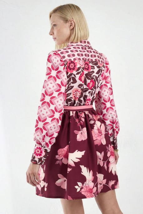 Mustered A-Linien Mini-Kleid - Image 3