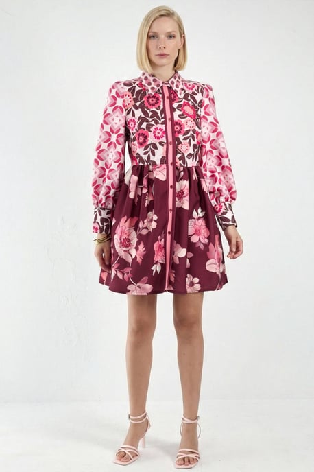 Mustered A-Linien Mini-Kleid - Image 5