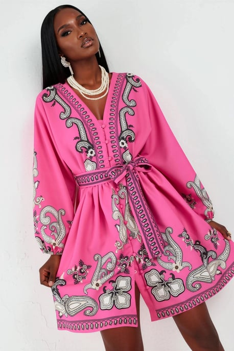 Bedrucktes A-Linien-Minikleid - Image 1