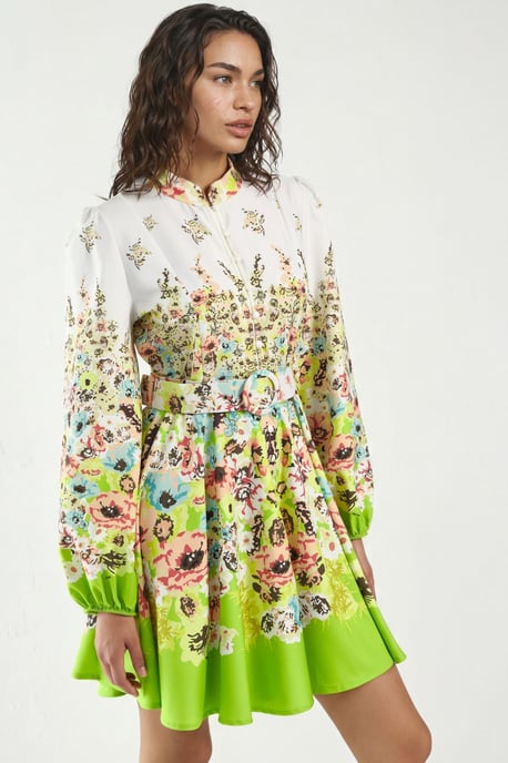 Bedrucktes Minim Kleid mit V-Ausschnitt - Image 3