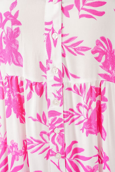 Gemustertes V-Ausschnitt Maxikleid - Image 4