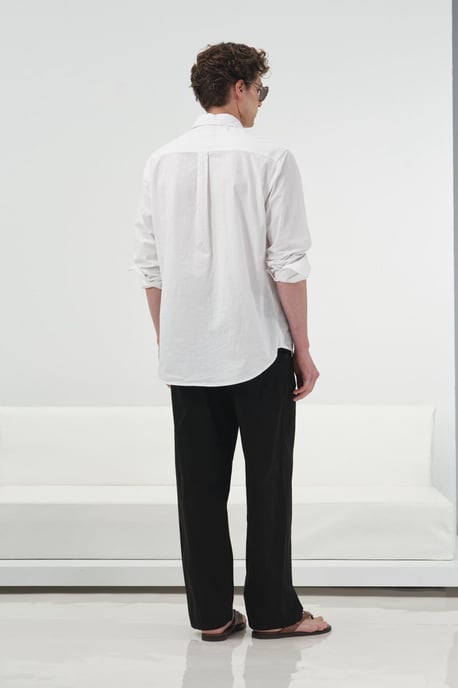 Lässiges Langarm-Casual-Shirt aus Baumwolle mit Tasche - Image 4