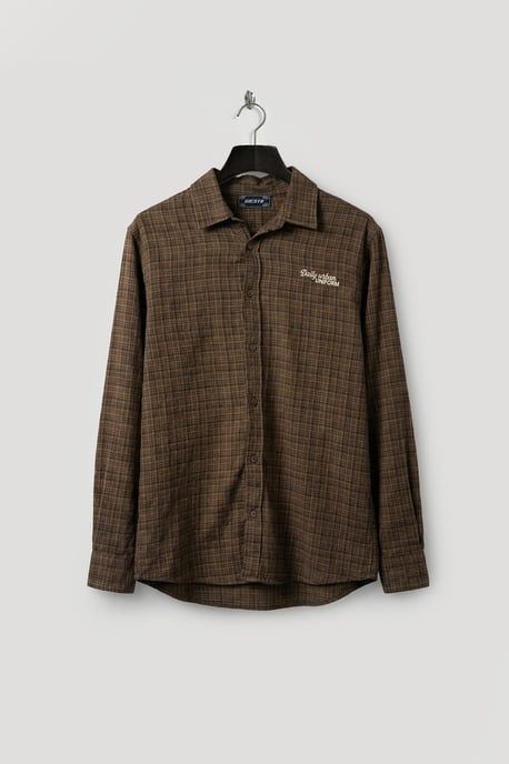 Herren Relaxed Fit Karierte Popelinehemd - Image 1