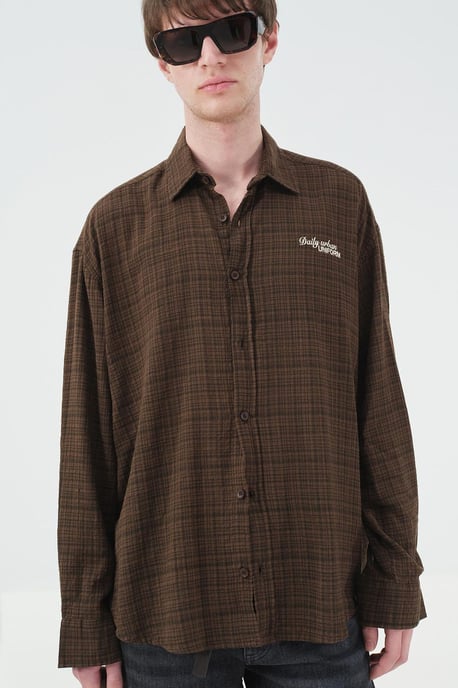Herren Relaxed Fit Karierte Popelinehemd - Image 2