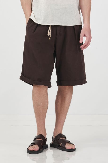 Hüfthohe, lässige Weite Bein Shorts mit Taschen - Image 1