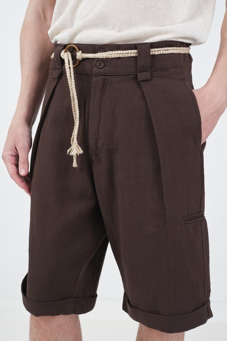 Hüfthohe, lässige Weite Bein Shorts mit Taschen - Image 3
