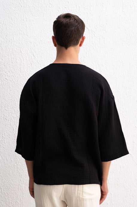 Übergroßes Rundhals-Cotton-T-Shirt - Image 5