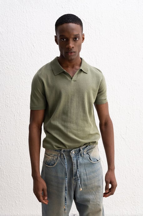 Herren Polo-Kragen Kurzarm T-Shirt - Image 1