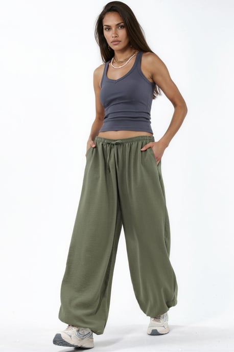 Weite Woven-Hosen mit Kordelzugbund - Image 5