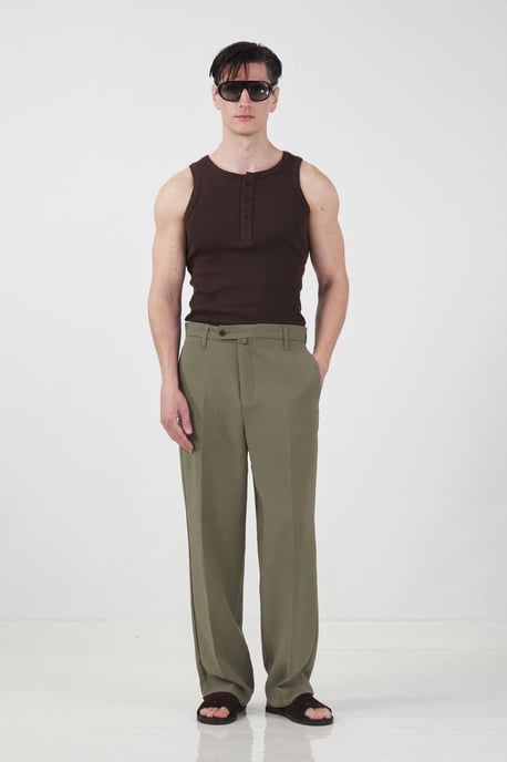 Maßgeschneiderte gerade Mid-Waist-Hosen - Image 1