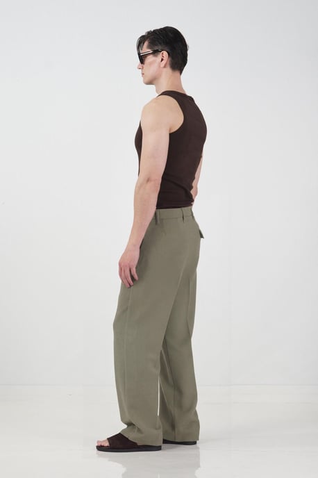 Maßgeschneiderte gerade Mid-Waist-Hosen - Image 3