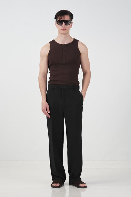 Hochtaillierte, gerade geschnittene, maßgeschneiderte Hose - Image 1