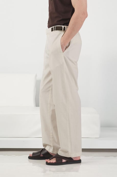 Gürtel-geregelte gerade Leinenhose - Image 3