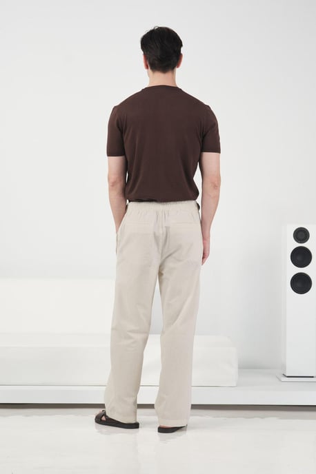 Gürtel-geregelte gerade Leinenhose - Image 4