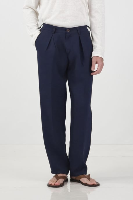 Strukturierte Faltenhose mit schmaler Passform - Image 2