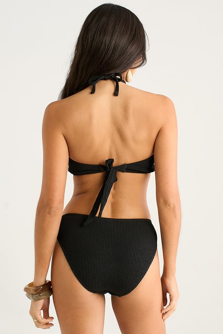 Bikini-Oberteil mit Neckholder und schwarzen Zierstreifen - Image 4