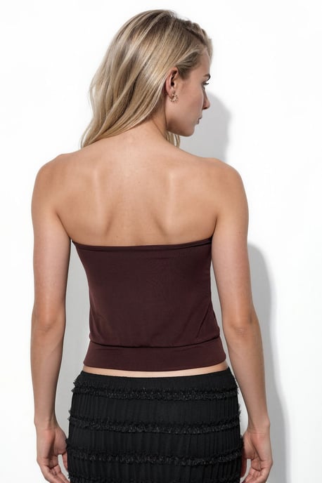 Trägerloses Strick-Crop-Top - Image 3