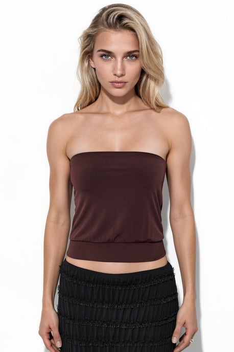 Trägerloses Strick-Crop-Top - Image 5