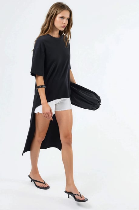 Oversized Crew Neck Tunika mit Schlitz - Image 4