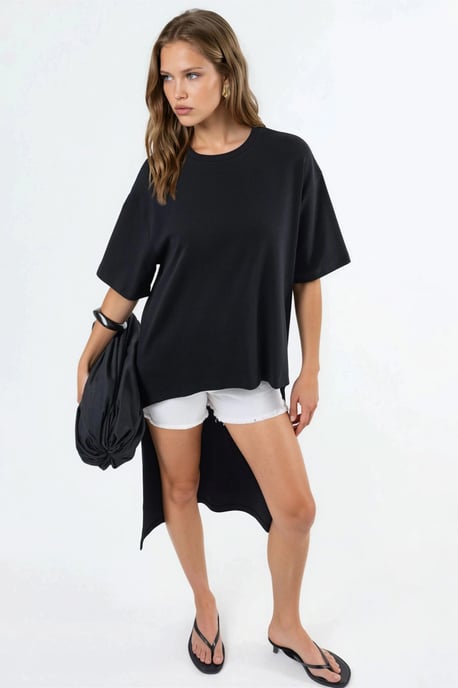 Oversized Crew Neck Tunika mit Schlitz - Image 5