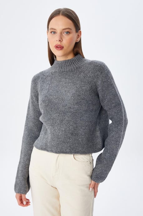 Damen verkürzter strukturierter Strickpullover - Image 4