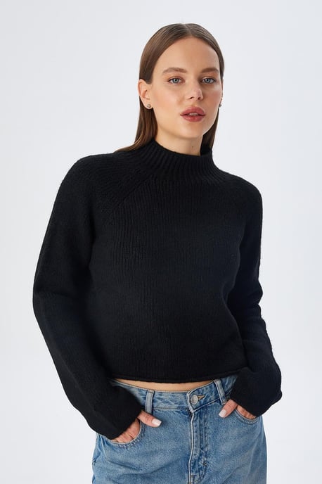 Damen verkürzter strukturierter Strickpullover - Image 2