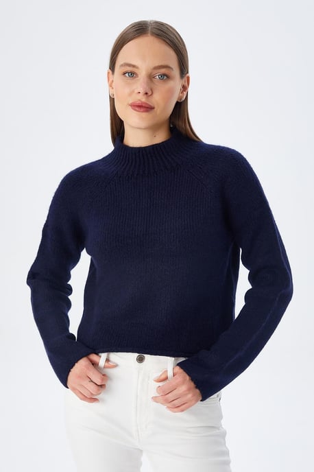 Damen verkürzter strukturierter Strickpullover - Image 2