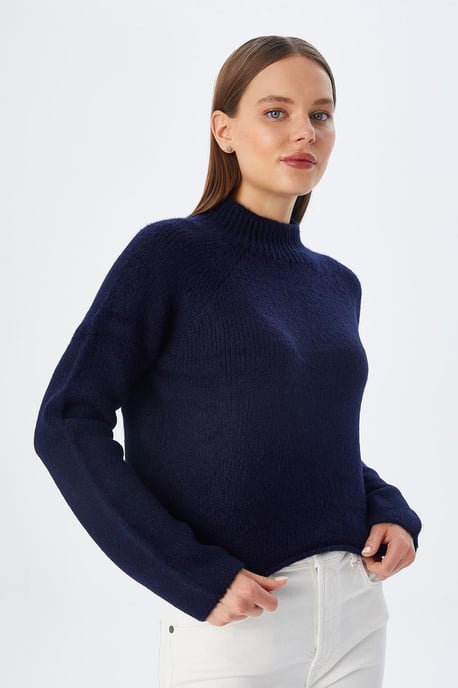 Damen verkürzter strukturierter Strickpullover - Image 6