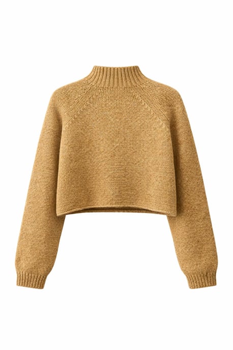 Damen verkürzter strukturierter Strickpullover - Image 4
