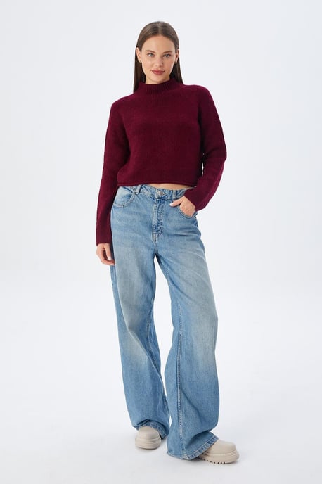 Damen Gestrickter Pullover mit verkürztem Schnitt - Image 4
