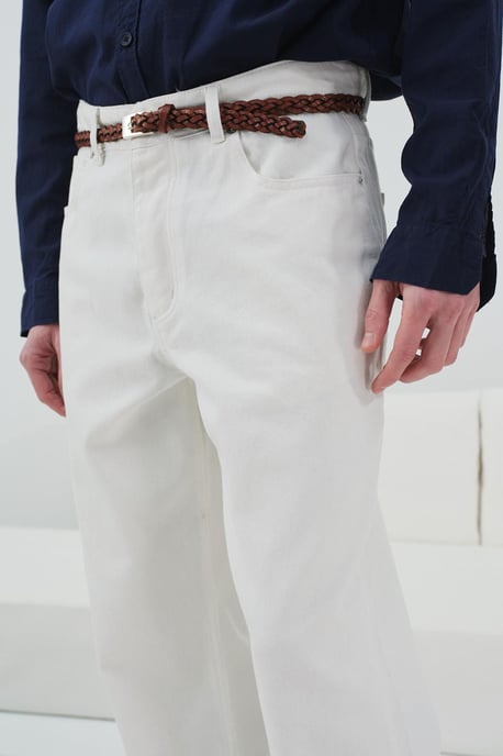 Mid Waist Gerade Beinform Denim Jeans - Image 4