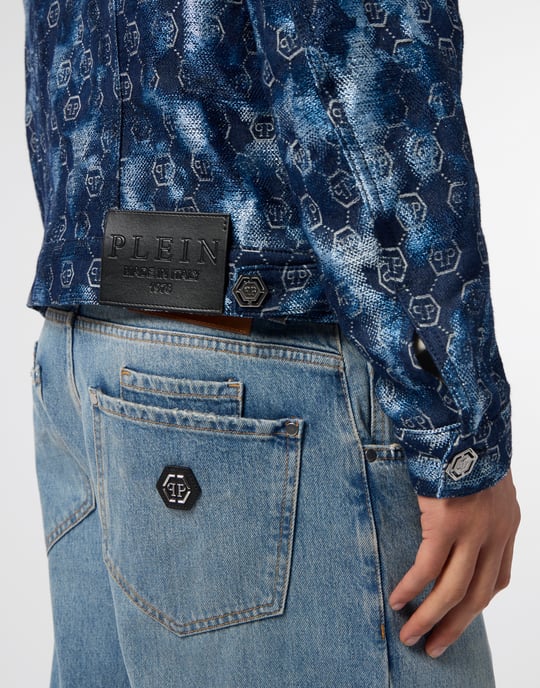 Denim Trucker Jacket Jacquard Monogram - Image 3