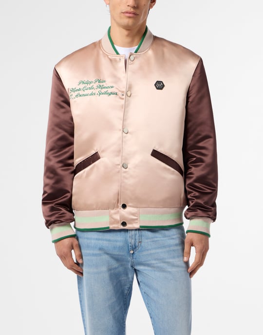 Shiny Satin College Bomber Signature Monte Carlo - Image 2