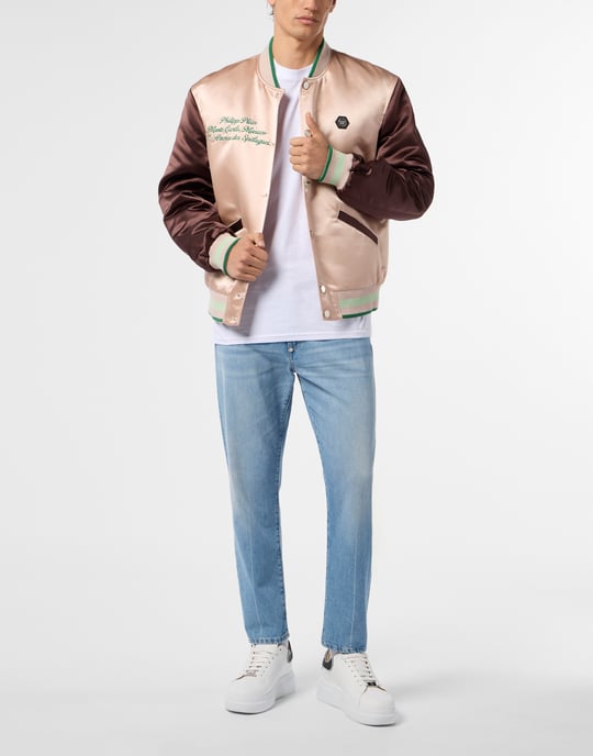 Shiny Satin College Bomber Signature Monte Carlo - Image 4