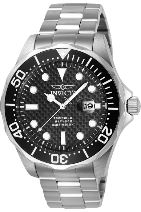 Invicta Pro Diver 12562 Herrenuhr - Quarzwerk - Edelstahl mit schwarzem Zifferblatt - 47 mm - Image 1