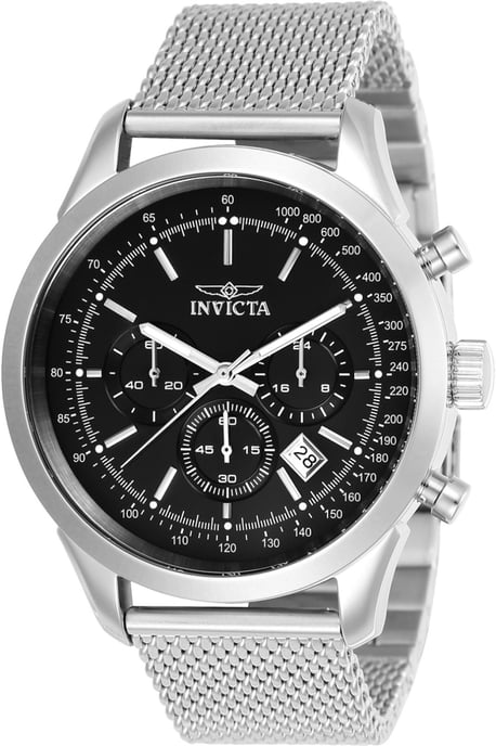 Invicta Speedway 24208 Herren Uhr - Quartz Bewegung - Edelstahl mit schwarzem Zifferblatt - 45 mm - Image 1