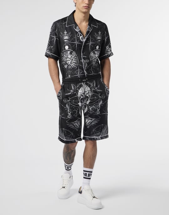 Silk Bowling Shorts All-Over Tattoo - Image 4